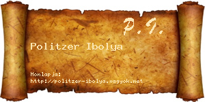 Politzer Ibolya névjegykártya